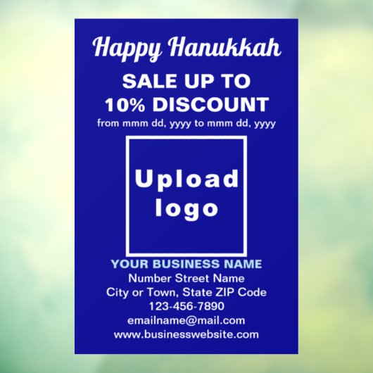 ビジネスのためのハヌカ祭りセール 青い窓の装飾シール ウィンドウサイン (シート3)