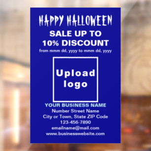 ビジネスのためのハロウィンセール - 青い窓の装飾シール ウィンドウサイン