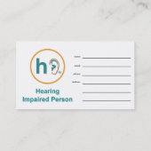 ビジネスのための聴覚障害IDカード 名刺 (裏面)