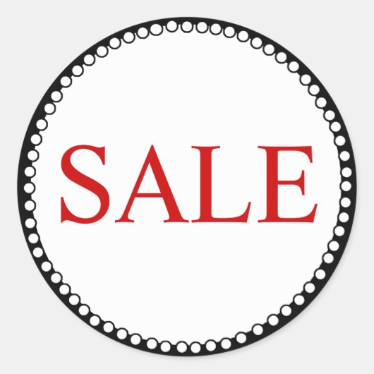 ビジネスのための赤く黒い販売のステッカー ラウンドシール (正面)