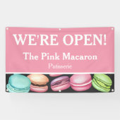 ビジネスのオープン | Macaron フランスの Patisserie Pink 横断幕 (横)