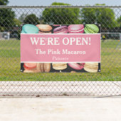ビジネスのオープン | Macaron フランスの Patisserie Pink 横断幕 (インサイチュ)