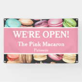 ビジネスのオープン | Macaron フランスの Patisserie Pink 横断幕 (横)