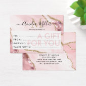 ビジネスのギフト証明書ピンクの金ゴールドグリッターゲート (デスク)