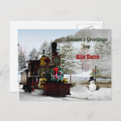 ビジネスのクリスマスとヴィンテージ列車 シーズンポストカード (正面/裏面)