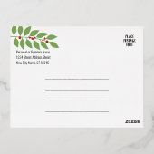 ビジネスのクリスマスグリーティメリーングアクア – 金ゴールド 箔シーズンポストカード (裏面)