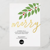 ビジネスのクリスマスグリーティメリーング – - 箔シーズンカード (正面)