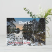 ビジネスのクリスマスサンキューウィンターランドスケープ サンキューカード (スタンド正面)