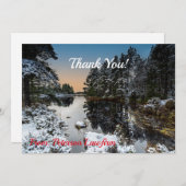 ビジネスのクリスマスサンキューウィンターランドスケープ サンキューカード (正面/裏面)