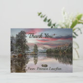 ビジネスのクリスマスサンキュースノーランドスケープ サンキューカード (スタンド正面)