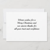 ビジネスのクリスマスサンキュースノーランドスケープ サンキューカード (裏面)