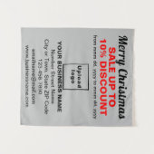 ビジネスのクリスマスセールのグレーのタペストリー タペストリー (正面(横))