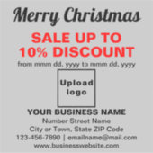 ビジネスのクリスマスセールのグレービニールステッカー シール (正面)