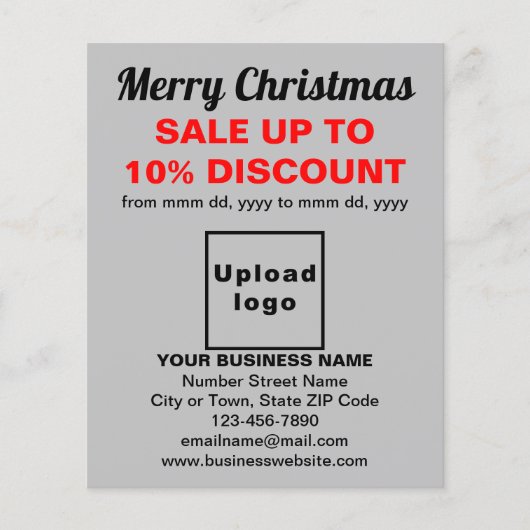 ビジネスのクリスマスセールのグレーフライヤー チラシ (正面)