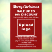 ビジネスのクリスマスセールの赤い窓の周り ウィンドウサイン (シート3)