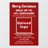 ビジネスのクリスマスセールの赤い窓の周り ウィンドウサイン (シート)