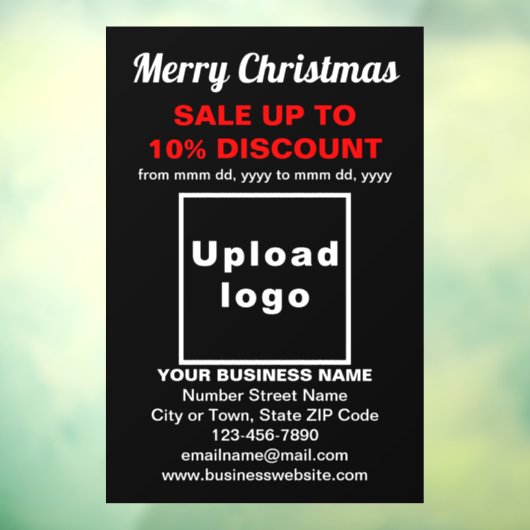 ビジネスのクリスマスセールの黒窓にしがみつく ウィンドウサイン (シート3)