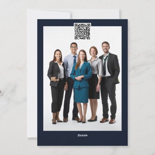 ビジネスのクリスマスツリーギフト村の雪のロゴ シーズンカード (裏面)