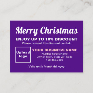 ビジネスのクリスマスパープル割引カード 割引カード