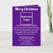 ビジネスのクリスマスパープル折り畳みグリーティングカード カード (正面)