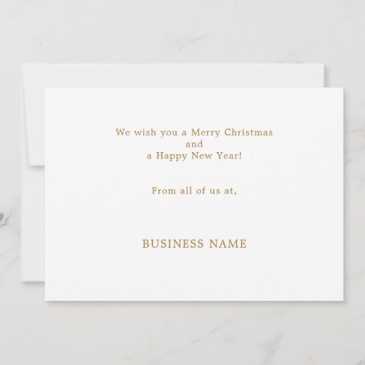 ビジネスのクリスマスフォト幾何学的金ゴールド モダン シーズンカード (裏面)