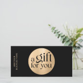 ビジネスのクリスマスブラック金ゴールドギフト証明書 (スタンド正面)