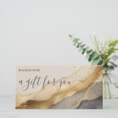 ビジネスのクリスマスプレゼント証明書ベージュバウチャー (スタンド正面)