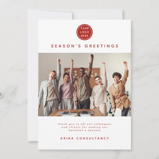 ビジネスのクリスマスモダンチ企業のーム |赤 シーズンカード (正面)