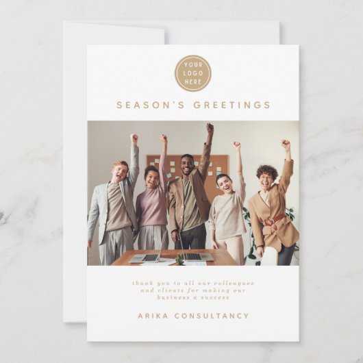 ビジネスのクリスマスモダンチ企業のーム |金ゴールド シーズンカード (正面)