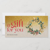 ビジネスのクリスマスリースギフト証明書伝票 (正面)