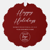 ビジネスのクリスマス休暇 オーナメントカード (裏面)