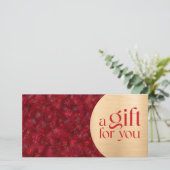 ビジネスのクリスマス赤金ゴールドギフト証明書 (スタンド正面)