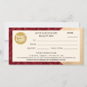 ビジネスのクリスマス赤金ゴールドギフト証明書 (裏面)