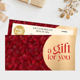 ビジネスのクリスマス赤金ゴールドギフト証明書