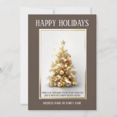 ビジネスのクリスマス金ゴールドクリスマスツリー写真qr シーズンカード (正面)