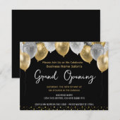 ビジネスのグランドオープンは金と黒で飾られた 招待状 (正面/裏面)