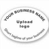 ビジネスのタグラインの白い楕円の形ビニールシール シール (正面)
