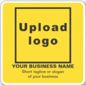 ビジネスのタグラインの黄色の正方形ビニールステッカー シール (正面)