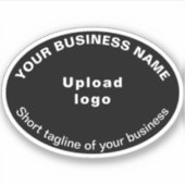 ビジネスのタグラインの黒い楕円の形状ビニールシール シール (正面)