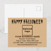 ビジネスのハロウィーンの挨拶（淡い茶色） ポストカード (正面/裏面)