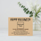 ビジネスのハロウィーンの挨拶（淡い茶色） ポストカード (スタンド正面)