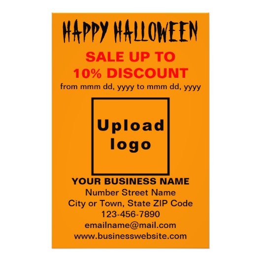 ビジネスのハロウィーンの販売オレンジカラー フォトプリント            (正面)