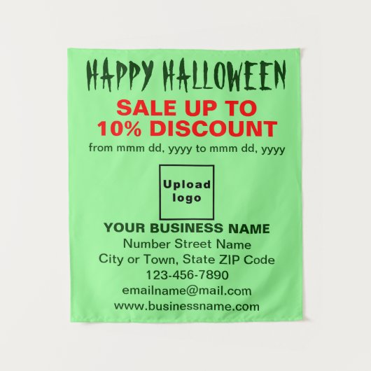 ビジネスのハロウィーンの販売ライトグリーンタペストリー タペストリー (正面)