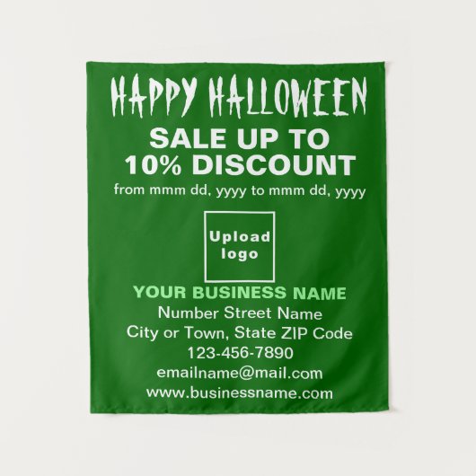 ビジネスのハロウィーン販売のグリーンタペストリー タペストリー (正面)