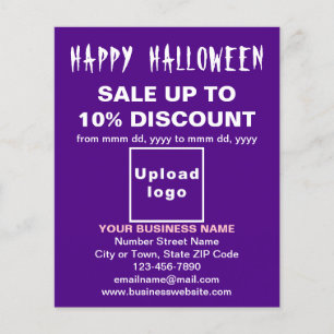 ビジネスのハロウィーン販売のパープルフライヤー チラシ