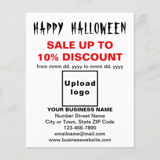 ビジネスのハロウィーン販売のホワイトフライヤー チラシ (正面)