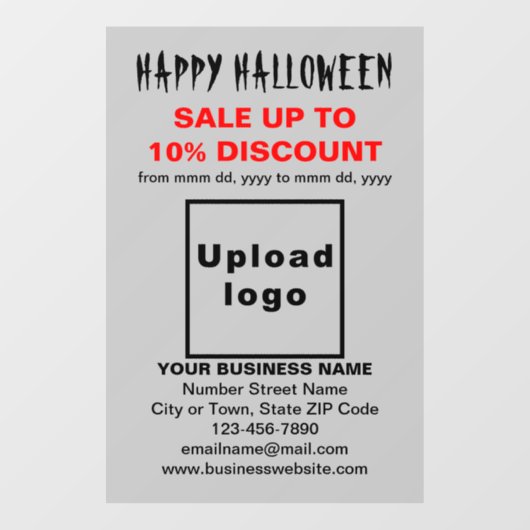 ビジネスのハロウィーン販売の灰色のウィンドウにしがみつく ウィンドウサイン (シート)