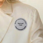 ビジネスのバレンタインの挨拶を灰色の丸ボタン 缶バッジ