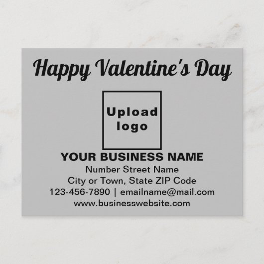 ビジネスのバレンタインの挨拶を灰色はがきに ポストカード (正面)