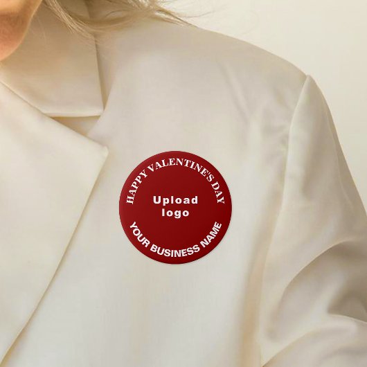 ビジネスのバレンタインの挨拶を赤い丸ボタンで 缶バッジ